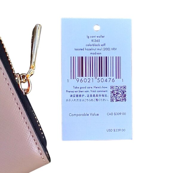 Kate Spade♠️NEW Toasted Hazelnut Madison Full Size Zip Wallet $239 - Picture 4 of 10
